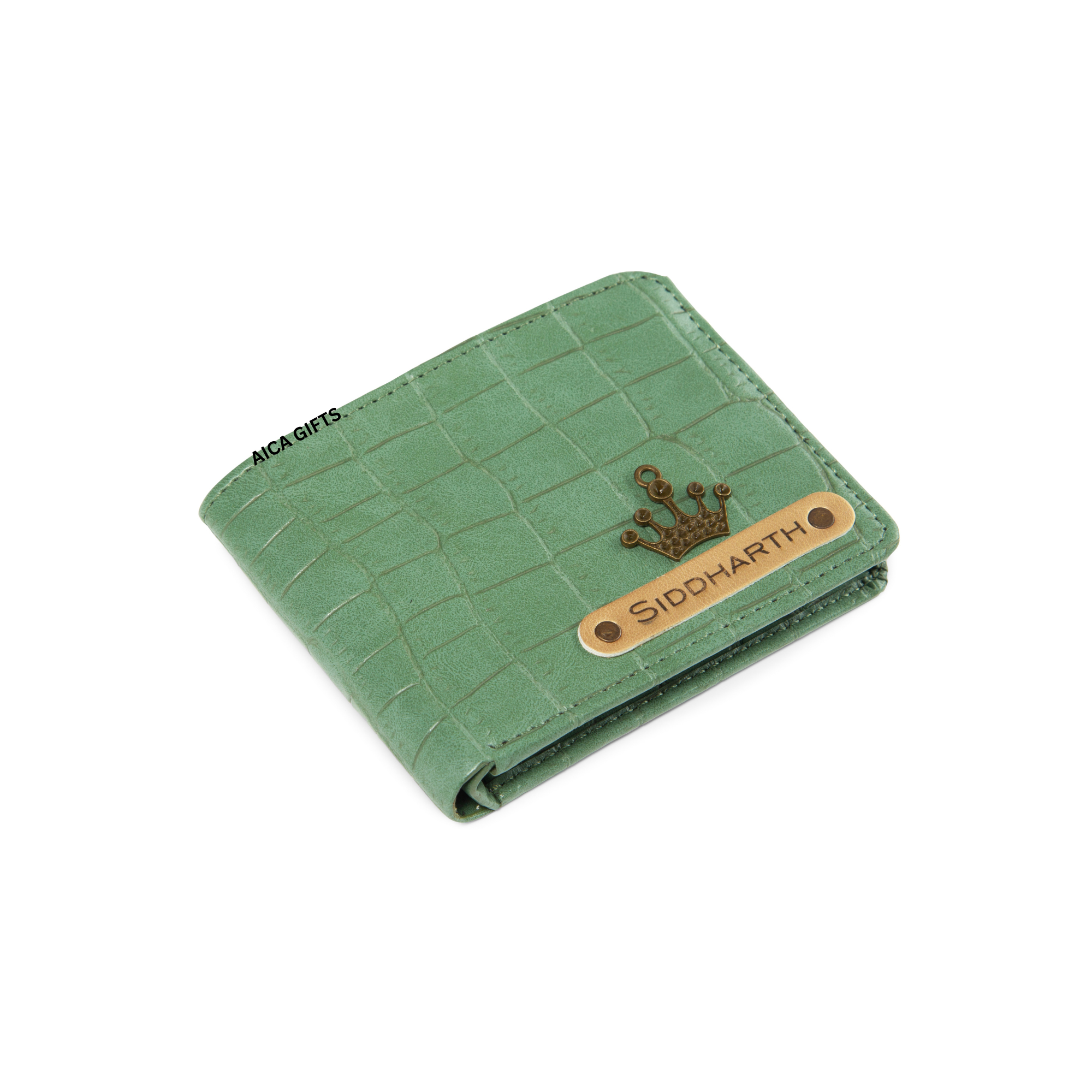 Personalized Self – Textured Mens Wallet (MintGreen)