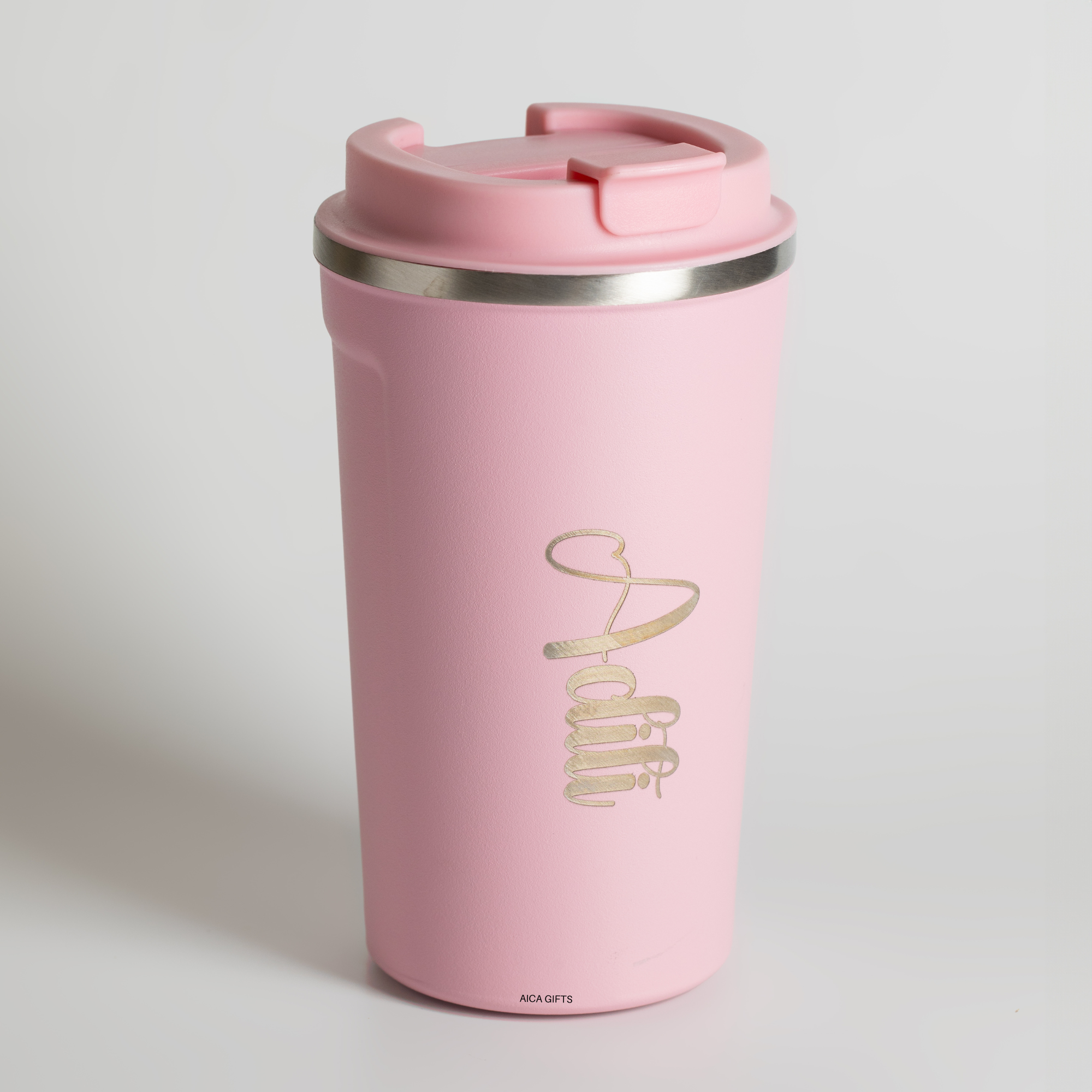 Personalized Coffee Tumbler– Baby Pink