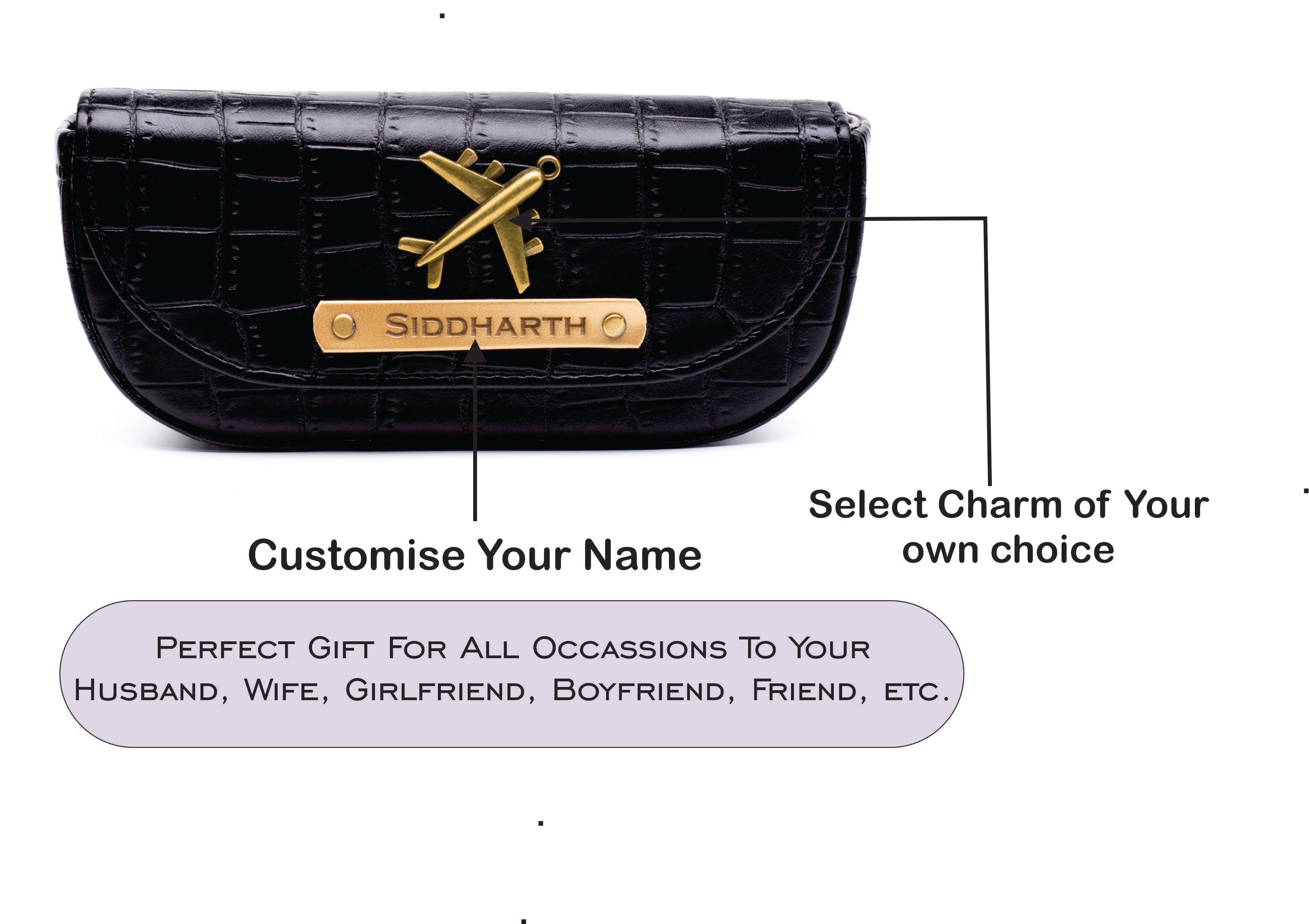Personalised Self-Textured Sunglass Cover (Black)