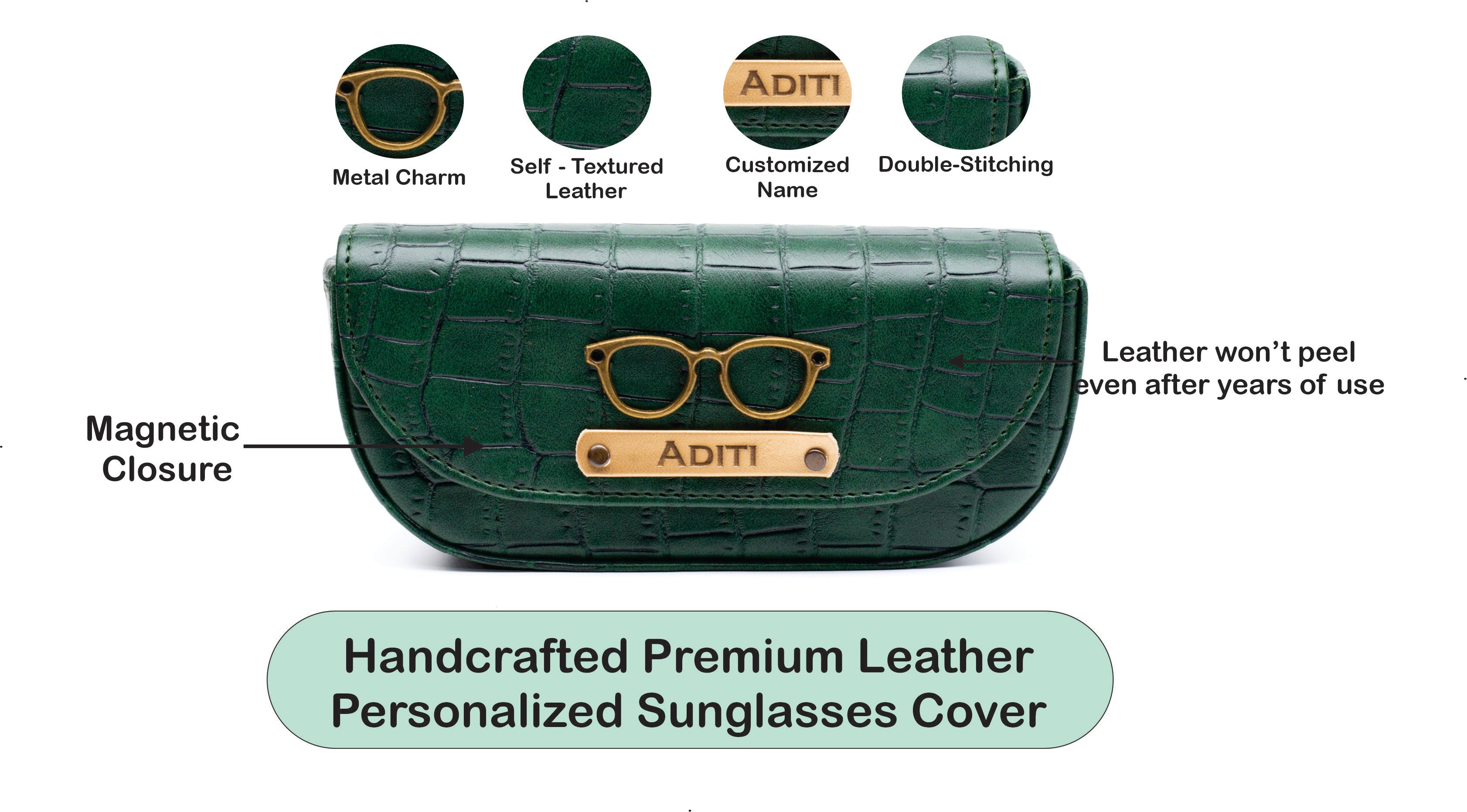 Personalized Sunglasses Cover (DarkGreen)
