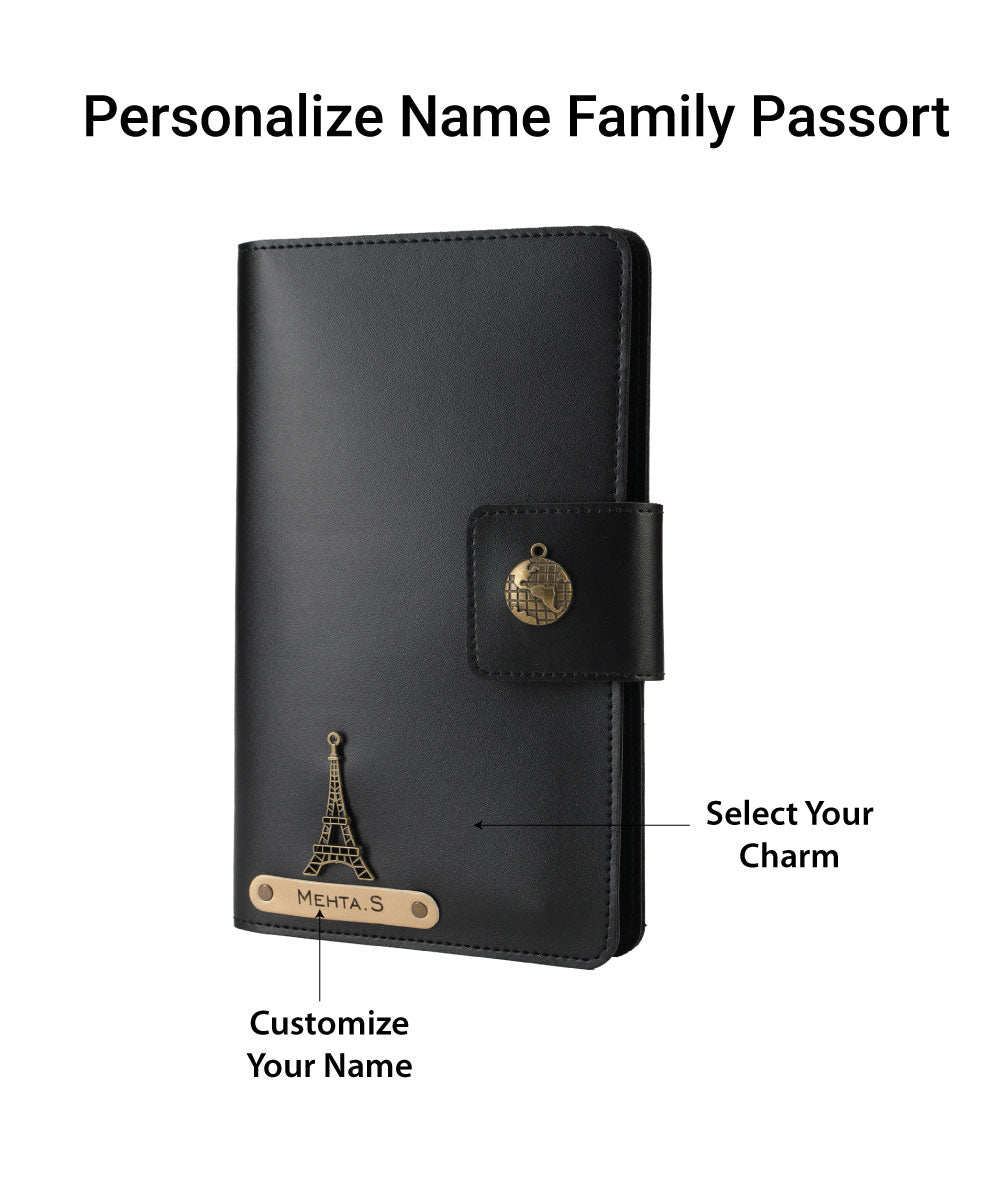 Personalized Family Passport Cover - Black