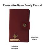 Personalized Family Passport Cover - Wine