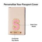 Personalized Patch Passport Cover - Cream