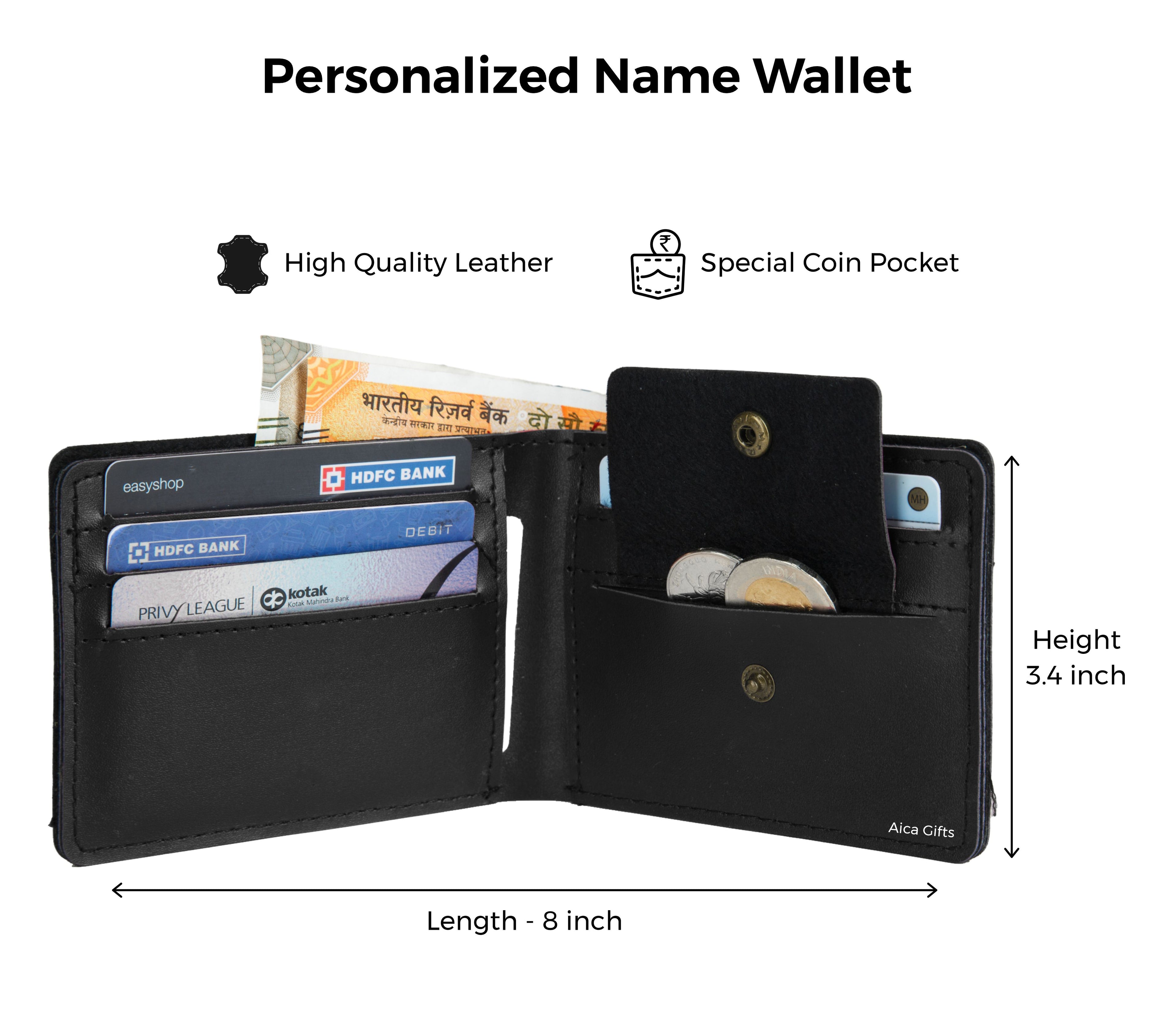 Personalized Mens Wallet (Black)