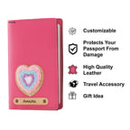 Personalized Patch Passport Cover - Darkpink