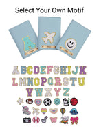 Personalized Patch Passport Cover - Babyblue