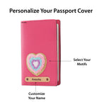 Personalized Patch Passport Cover - Darkpink