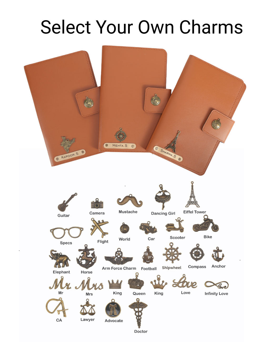Personalized Family Passport Cover - Tanbrown