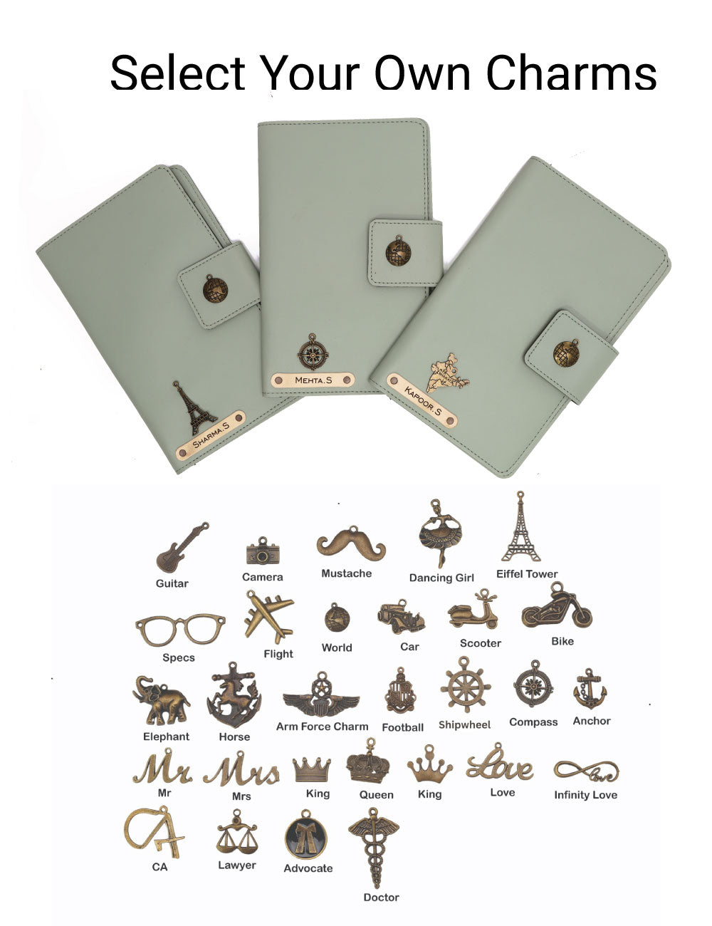 Personalized Family Passport Cover - MintGreen