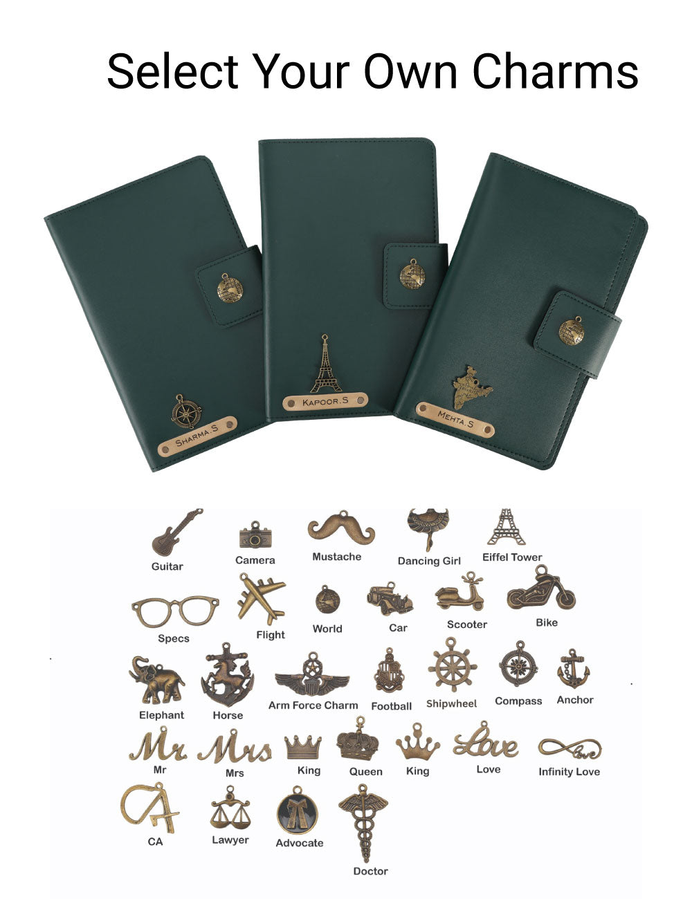 Personalized Family Passport Cover - Darkgreen