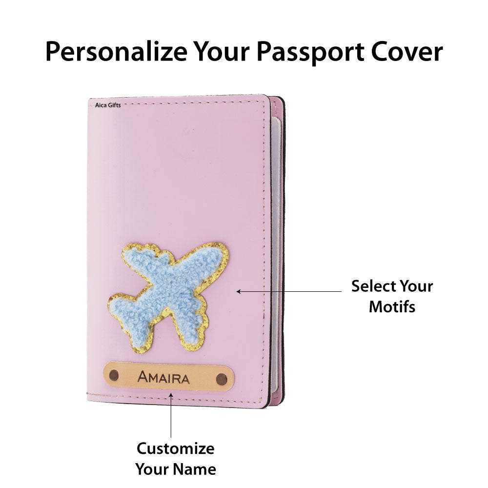 Personalized Patch Passport Cover - Purple