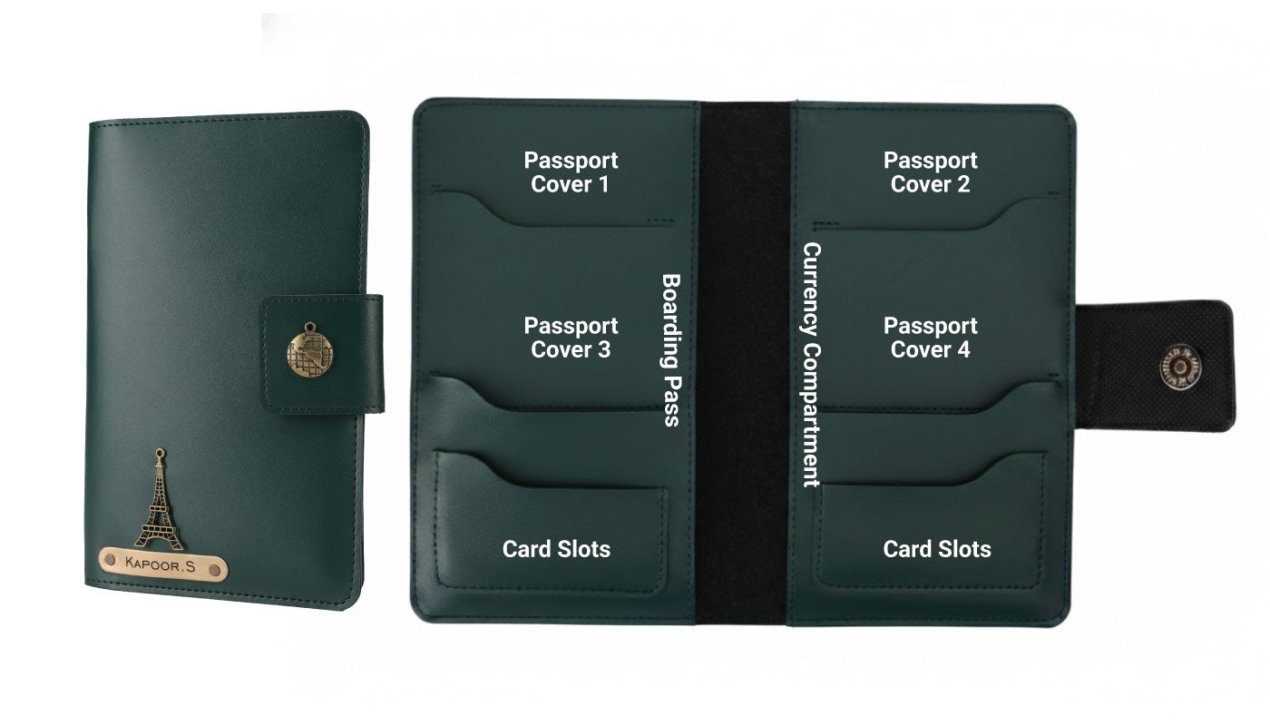 Personalized Family Passport Cover - Darkgreen