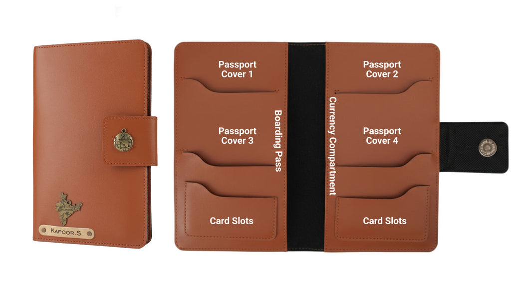 Personalized Family Passport Cover - Tanbrown