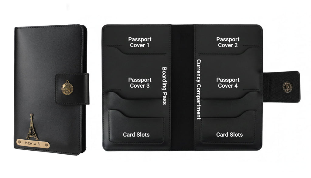 Personalized Family Passport Cover - Black