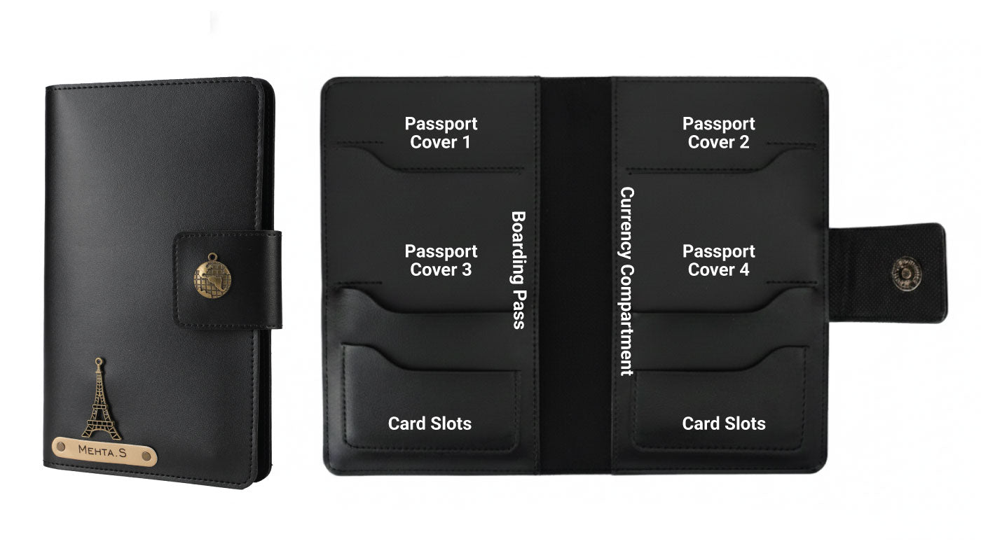 Personalized Family Passport Cover - Black