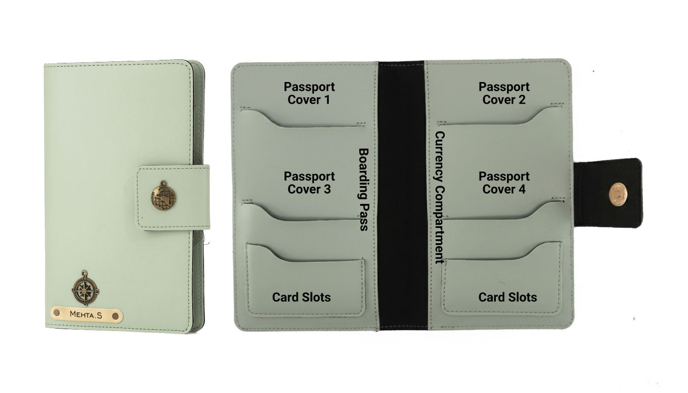 Personalized Family Passport Cover - MintGreen
