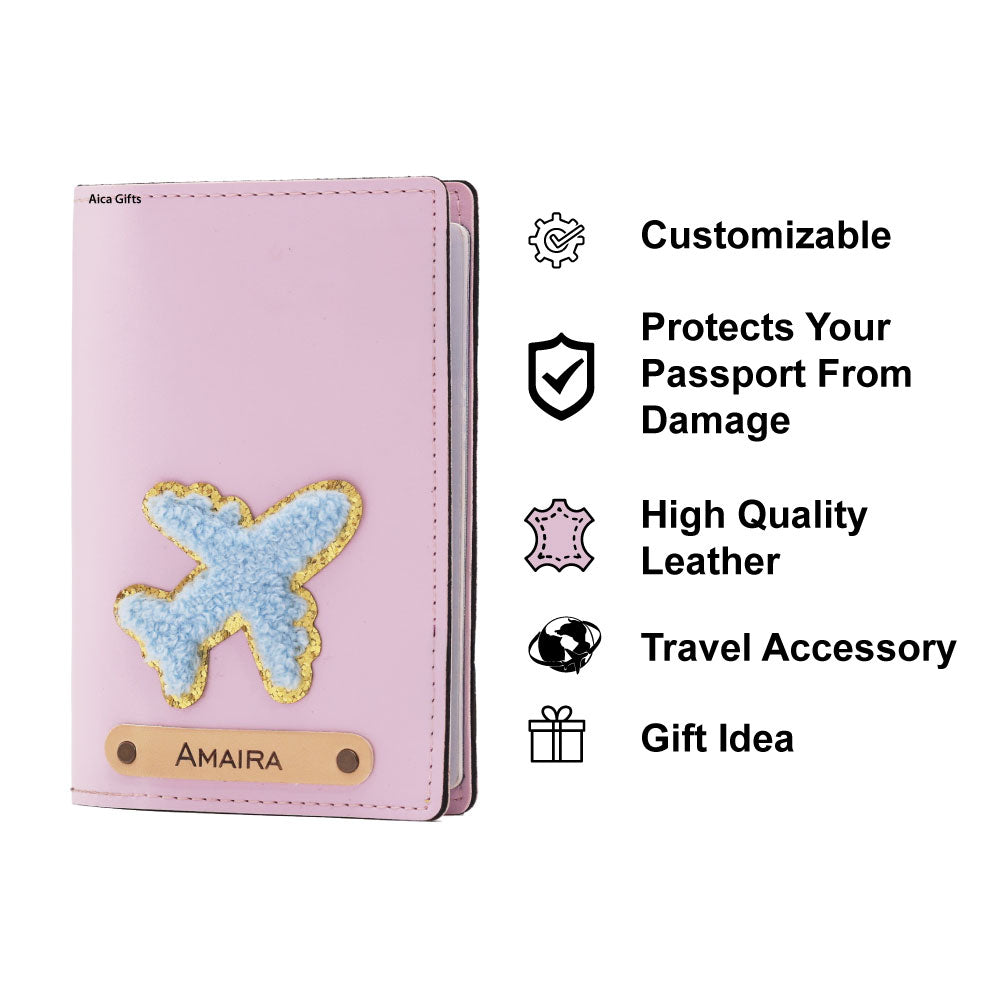 Personalized Patch Passport Cover - Purple