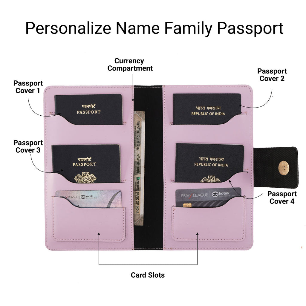 Personalized Family Passport Cover - Purple