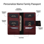 Personalized Family Passport Cover - Wine