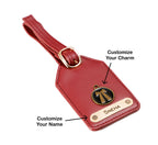 Aica Personalized Name & Charm Leather Women Combo & Candle Giftset (Wine)