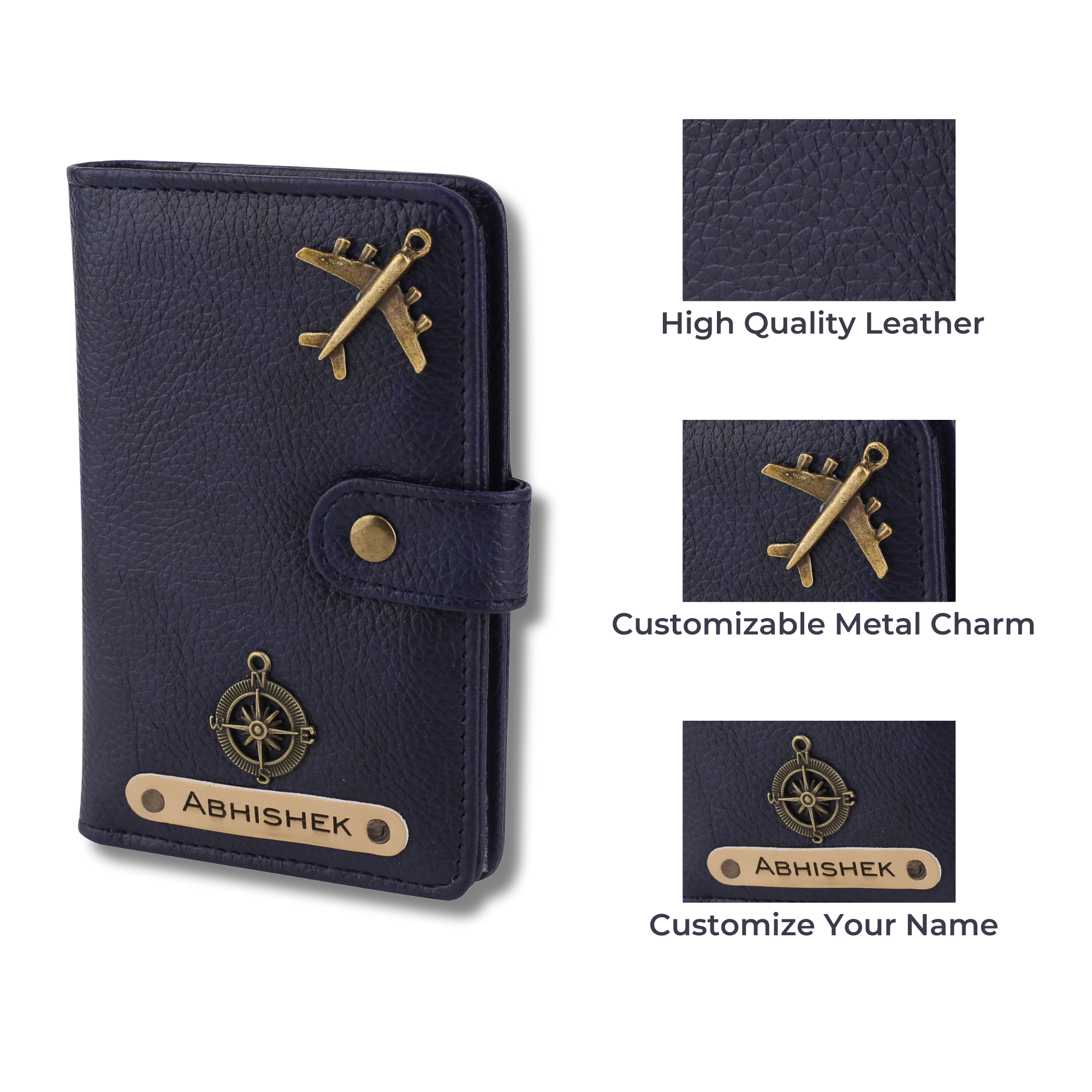 Personalised Passport Cover (NavyBlue)