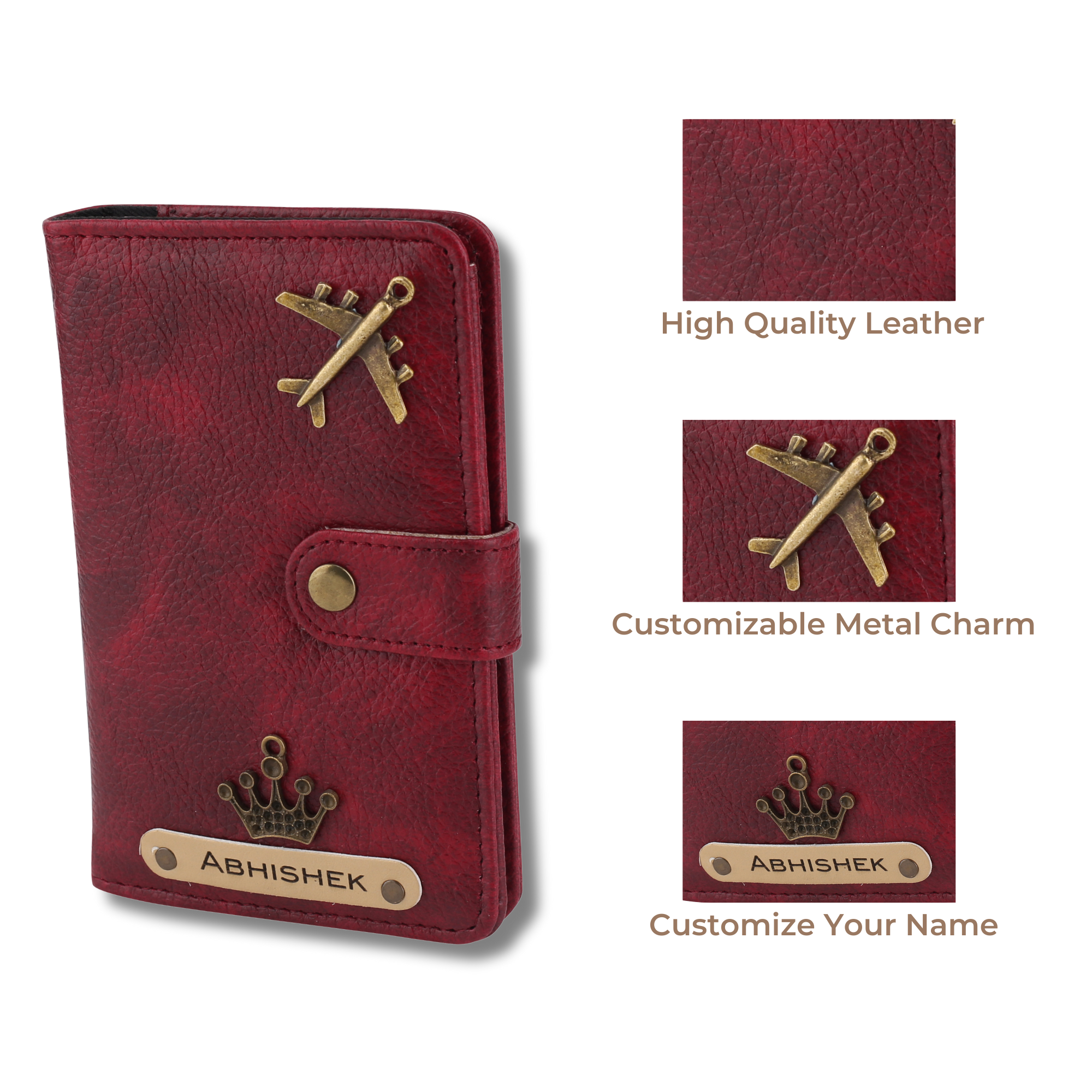 Personalised Passport Cover (Maroon)