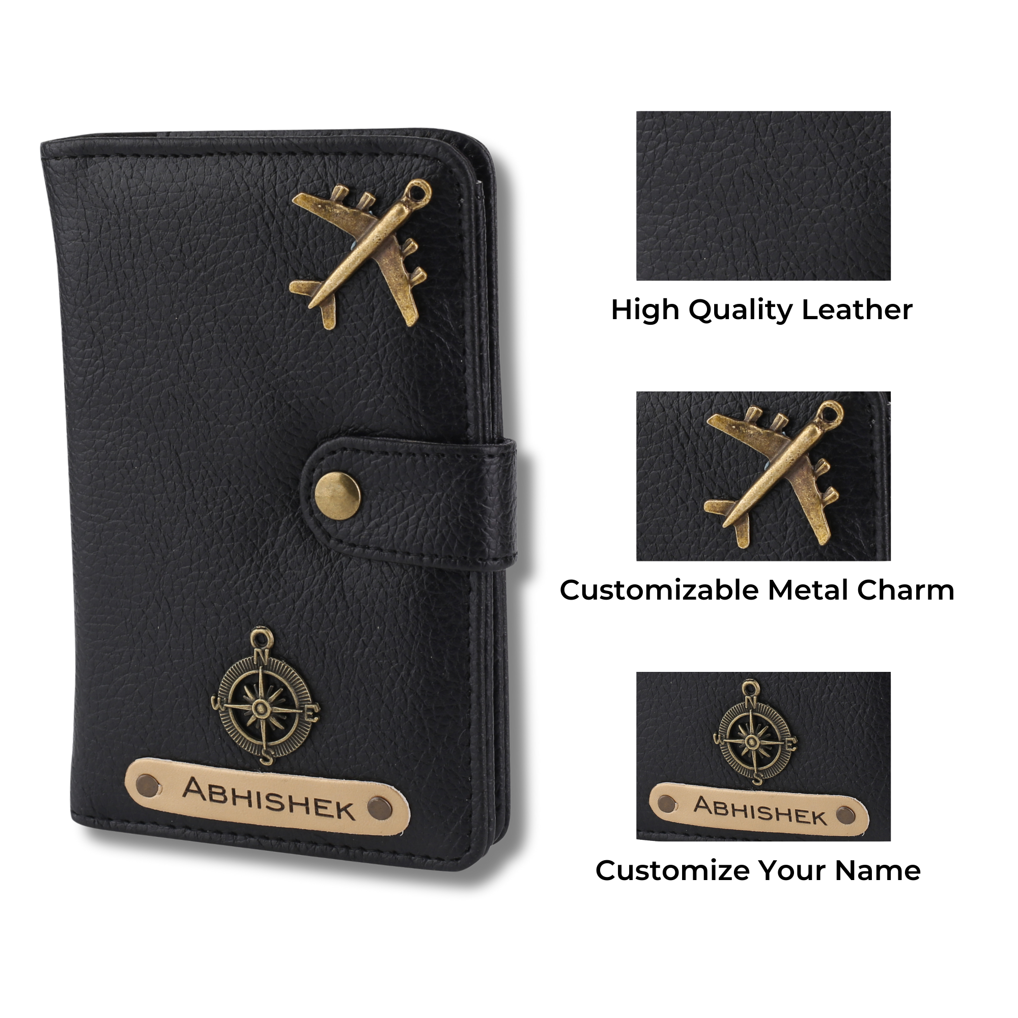 Personalised Passport Cover (Black)