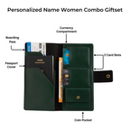 Personalized Long Passport Wallet (Dark Green)
