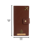Personalized Long Passport Wallet (Dark Brown)