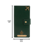 Personalized Long Passport Wallet (Dark Green)