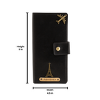 Personalized Long Passport Wallet (Black)