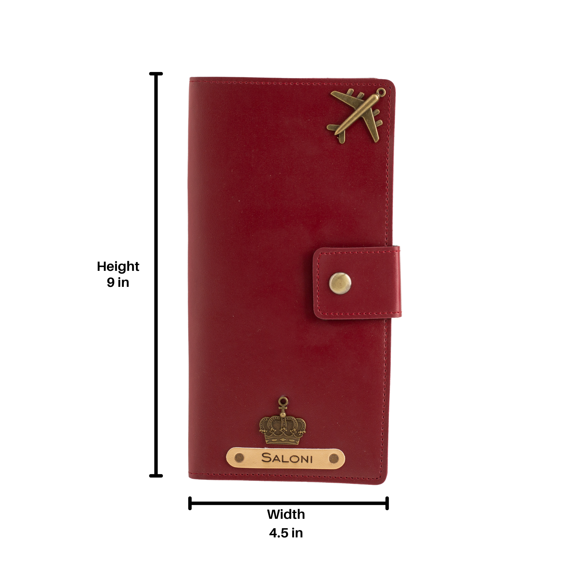 Personalized Long Passport Wallet (Wine)
