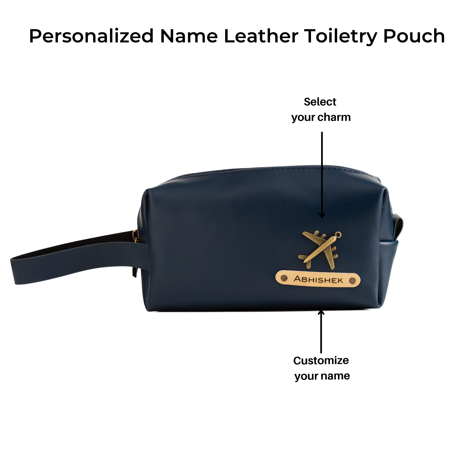 Personalized Toiletry Pouch (Navy Blue)