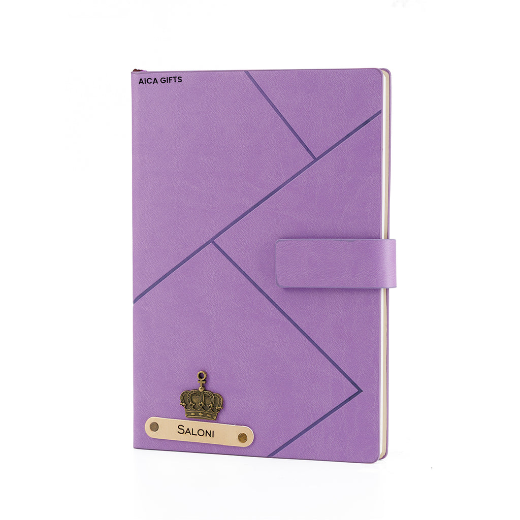Personalized Name Self Design Leather Diary A5-160 Pages - Purple