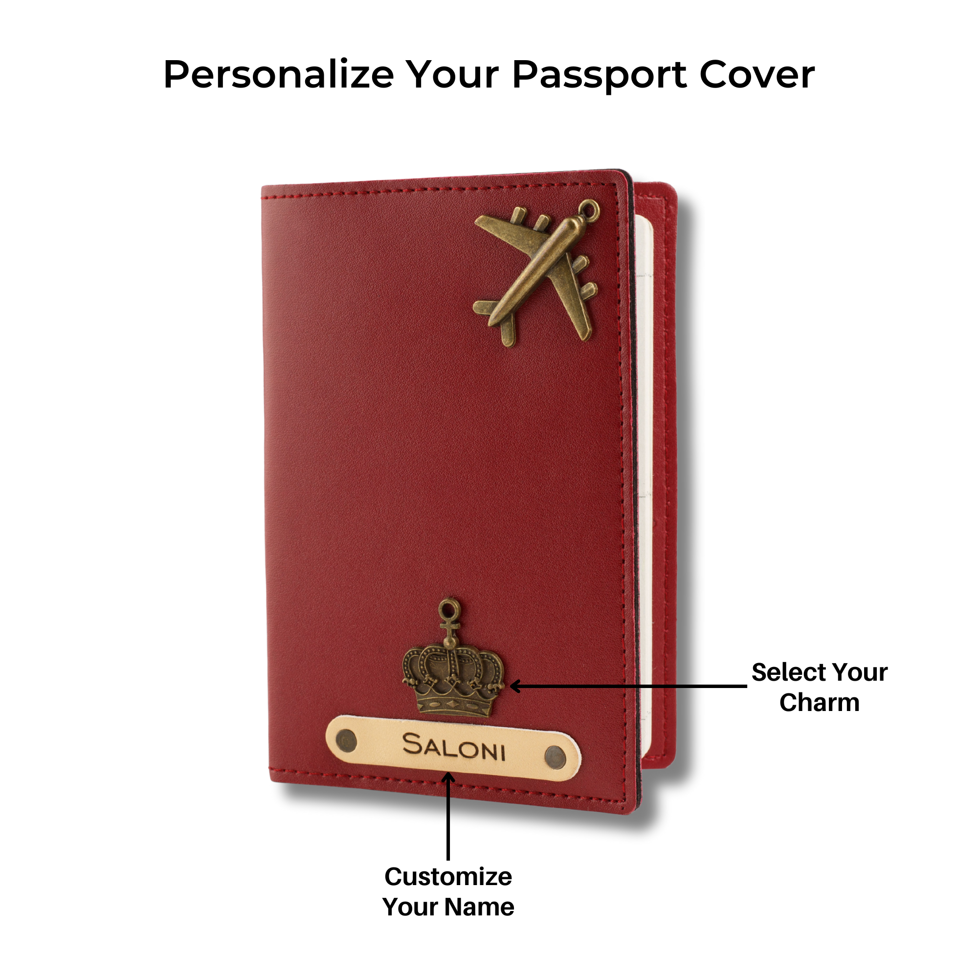 Personalized Passport Cover - Wine