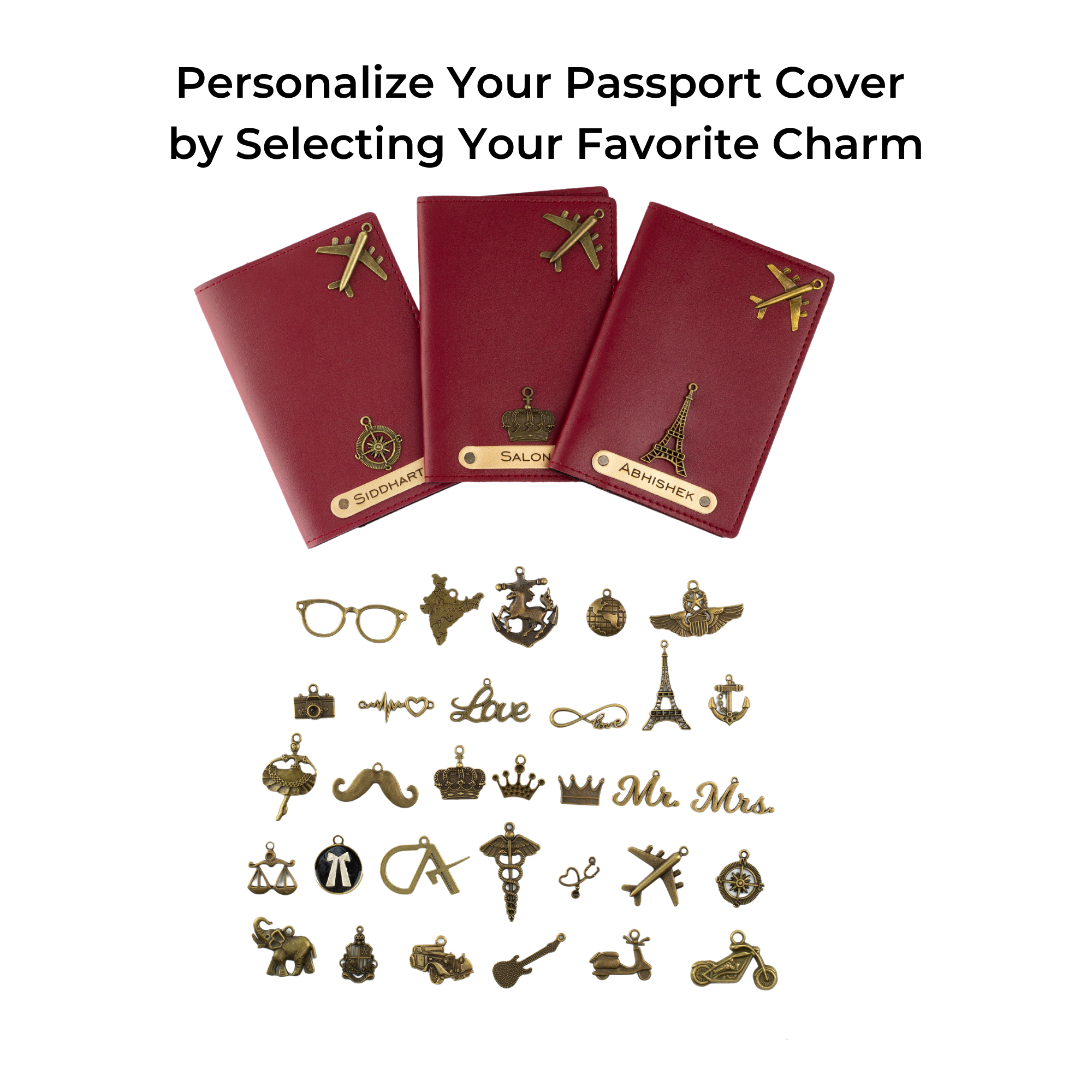 Personalized Passport Cover - Wine