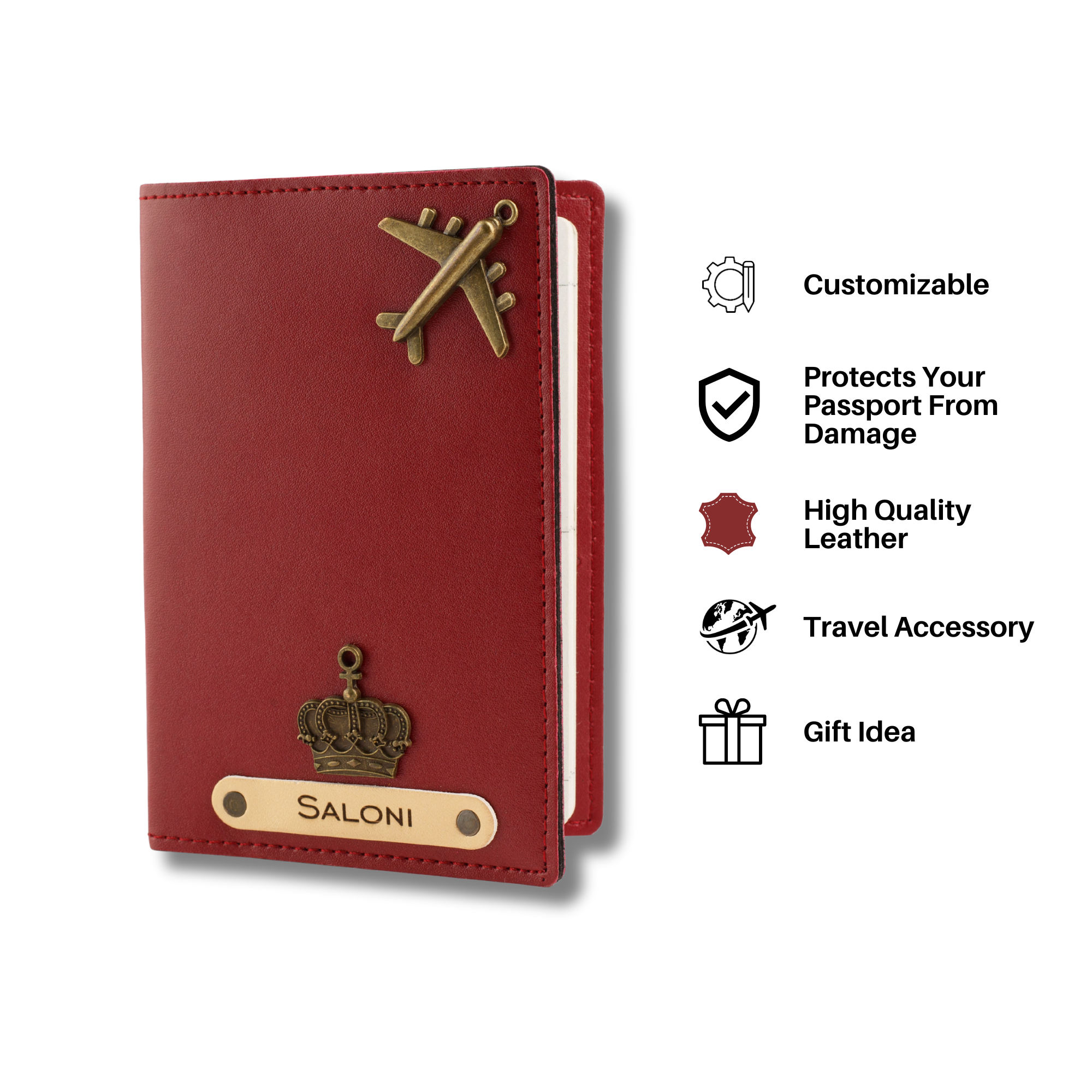 Personalized Passport Cover - Wine