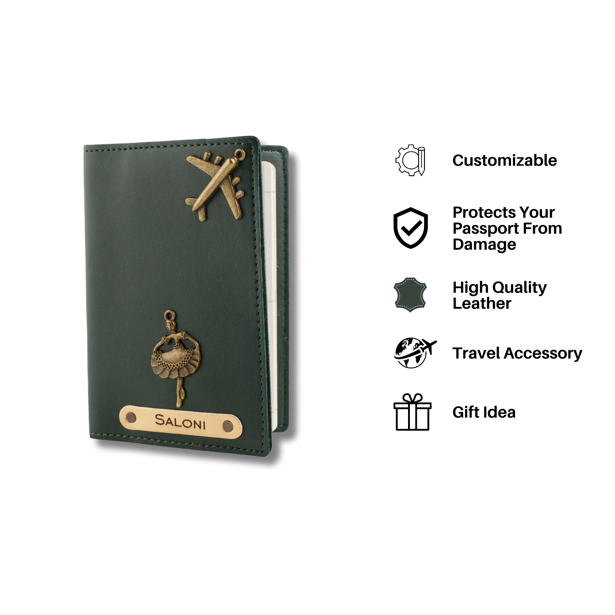 Personalised Passport Cover (DarkGreen)