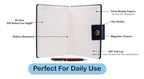 Aica Personalized Name & Charm Leather Notebook Diary Organizer - A5 Size, 200 Ruled Pages (Navy Blue) for Men & Women | Customized Gift for Women Wife Mom Mother Sister | Journal for Personal Use