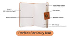 Aica Personalized Name & Charm Leather Notebook Diary - A5 Size 200 Ruled Pages (Tan Brown) for Men & Women | Customized Office Corporate Gift for Employees Clients Staff Colleague Retirement Farewell