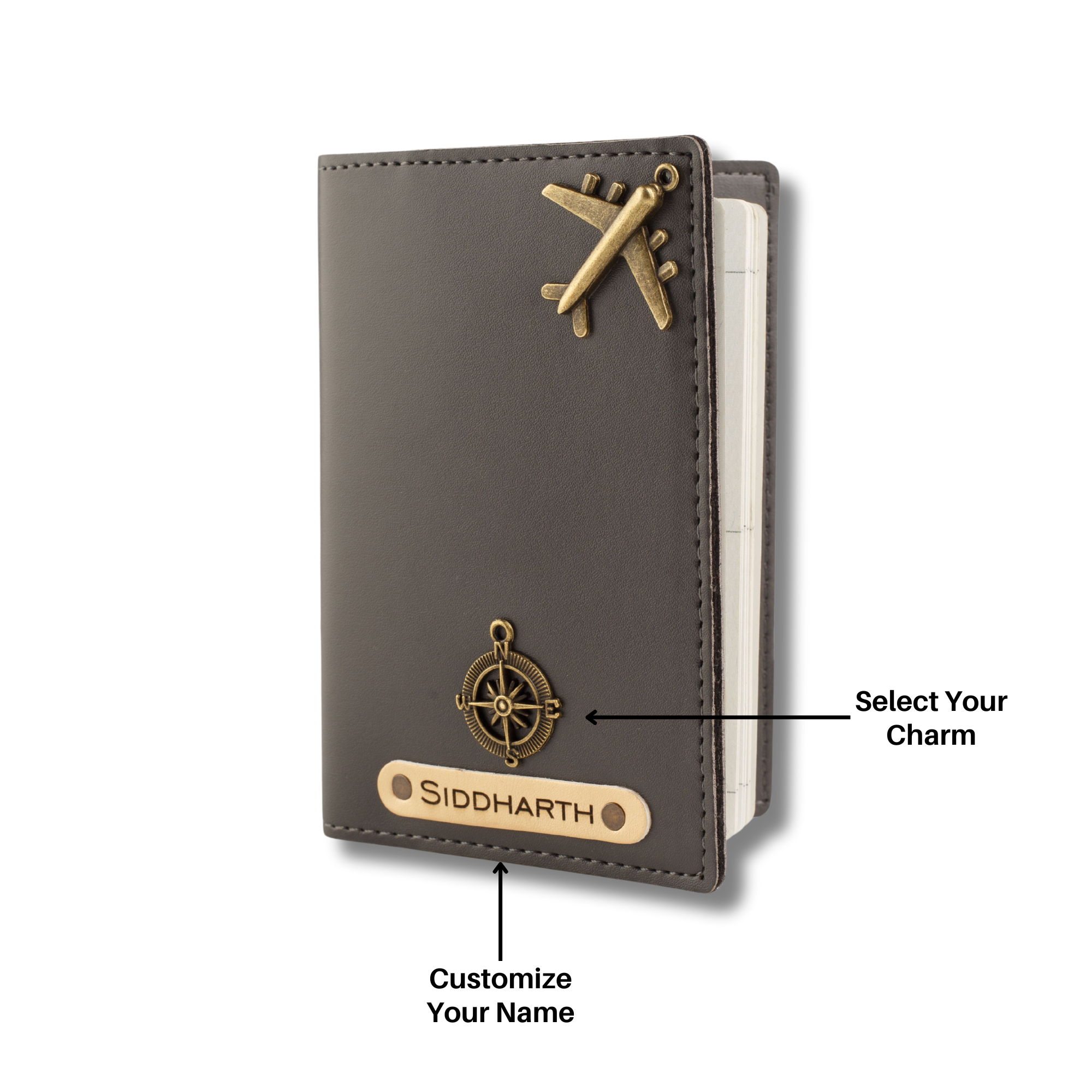 Personalised Passport Cover (Grey)