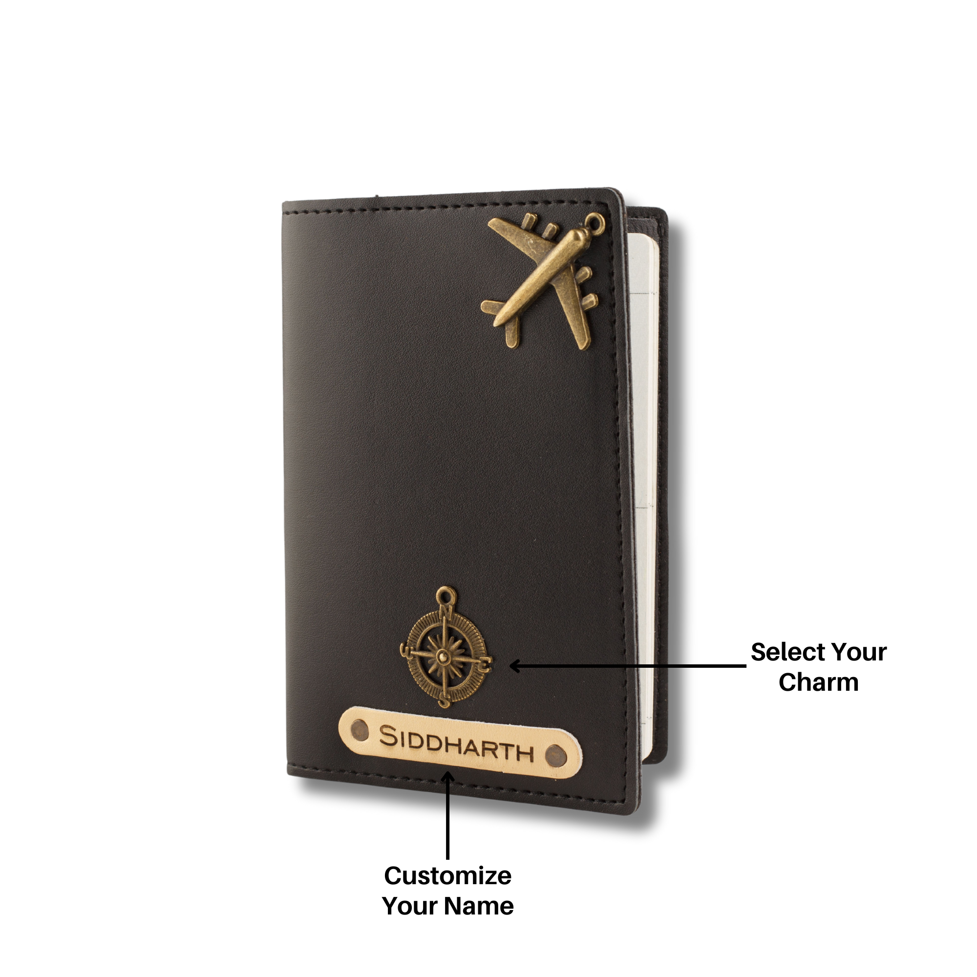Personalised Passport Cover (Black)