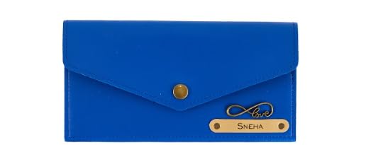 AICA Personalised Name & Charm Leather Wallet Gift for Women (Babyblue) | Womens Day Gift for Ladies Women Wife Girlfriend Mom Sister