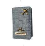 Personalized Self –Textured Passport Cover (DarkGrey)