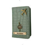 Personalized Self –Textured Passport Cover (MintGreen)