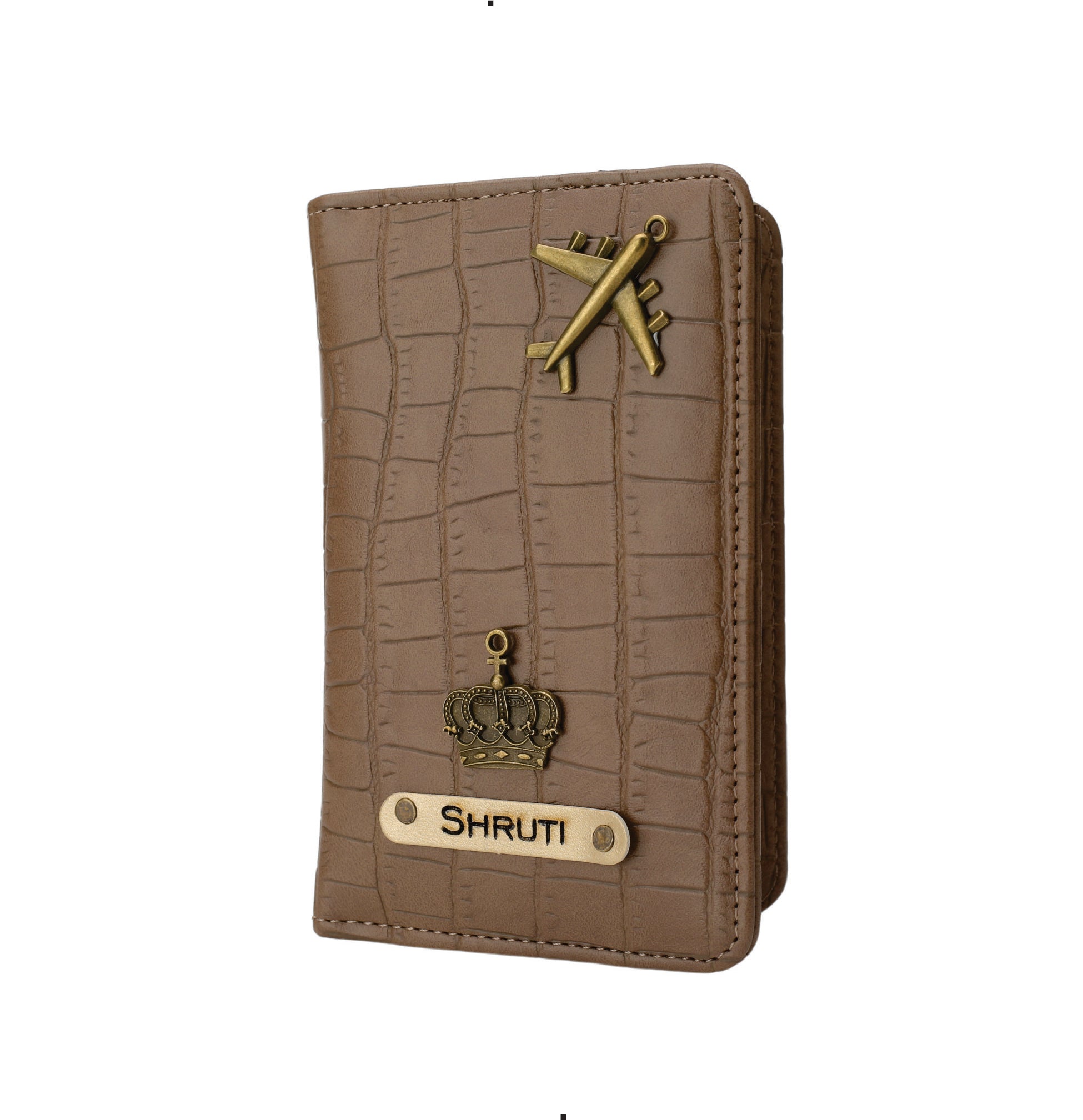 Personalized Self –Textured Passport Cover (Brown)