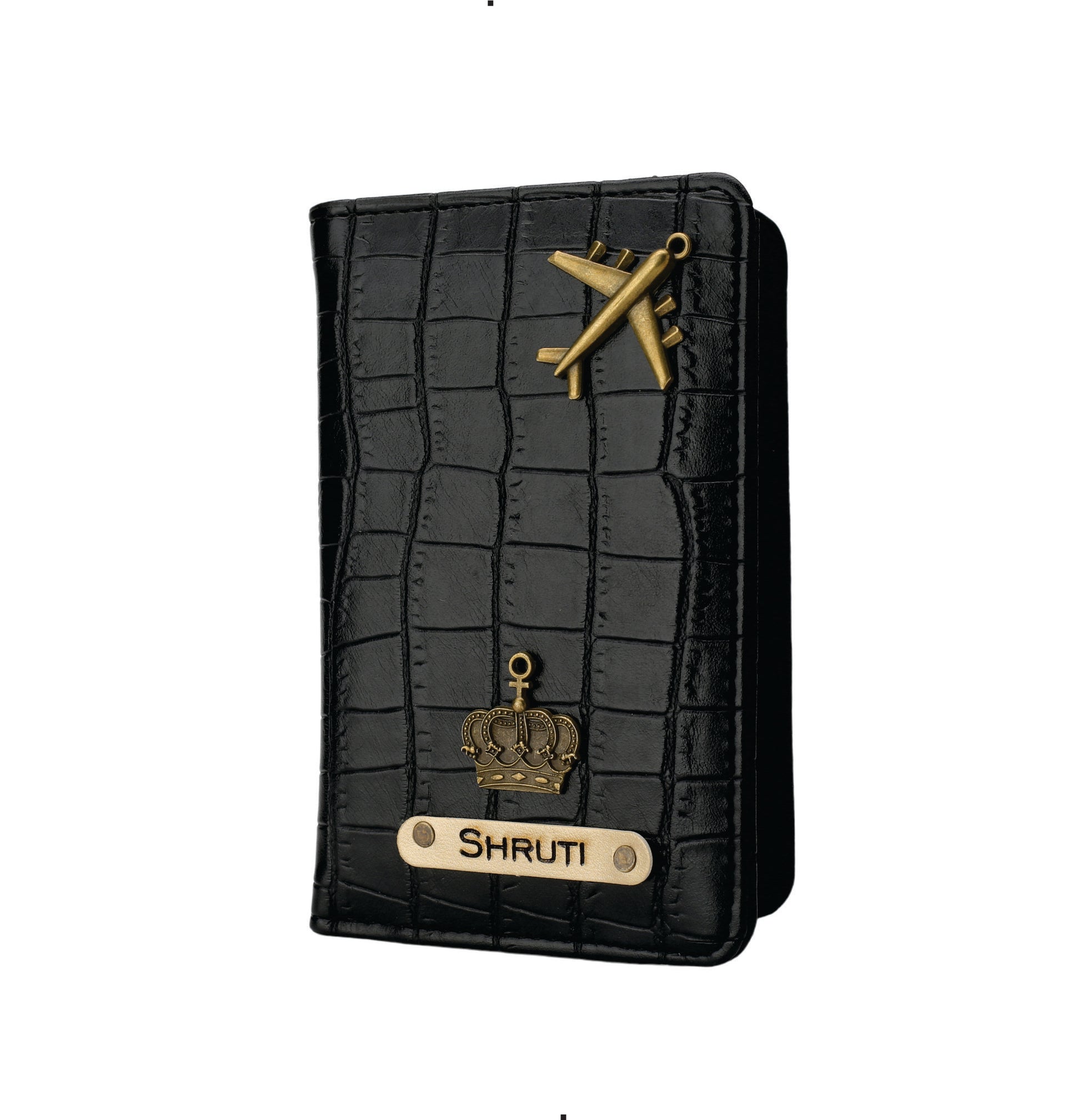 Personalized Self –Textured Passport Cover (Black)