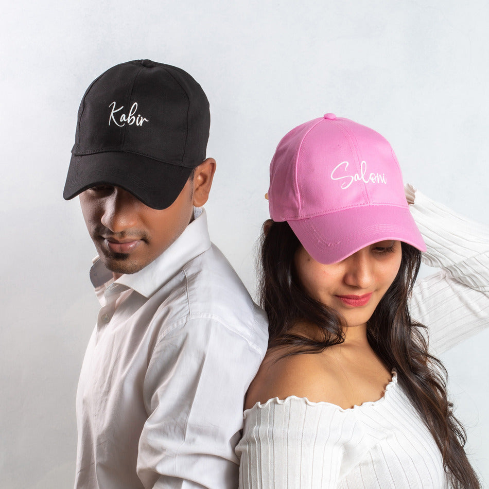 Personalised Cotton Cap – Free Size ,Black