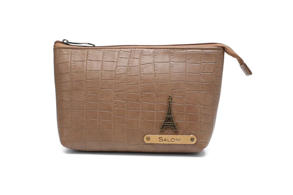 Personalized Toiletry Pouch  – Brown