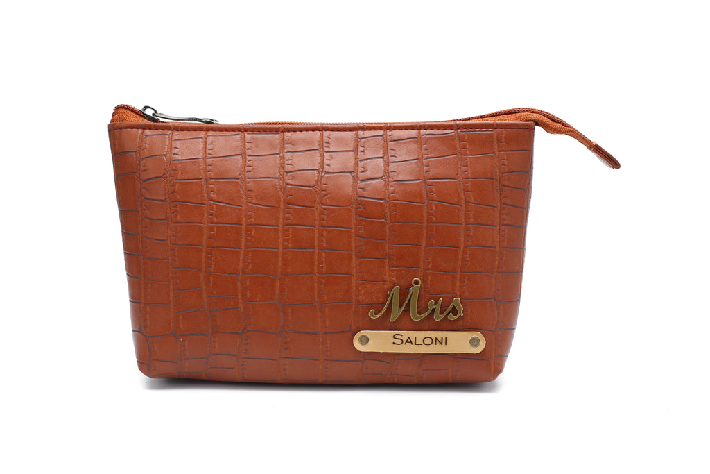 Personalized Toiletry Pouch  – TanBrown